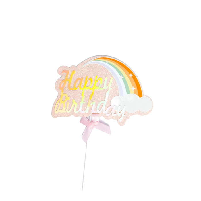 Adorno para pastel multicolor happy birthday 1 pieza