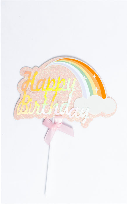 Adorno para pastel multicolor happy birthday 1 pieza