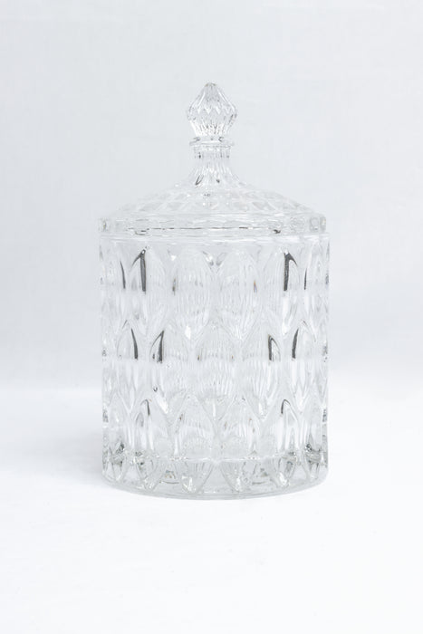 Azucarera de vidrio diseño pequeña capilla con tapa transparente 2 piezas.