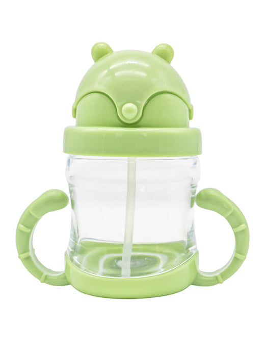 Vaso entrenador para bebé con popote de silicon en colores varios