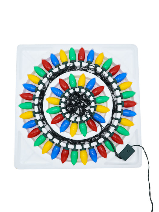 Serie de 50 luces led en tono multicolor con forma de foco grande de colores vibrantes de 5 metros para decoracion de navidad