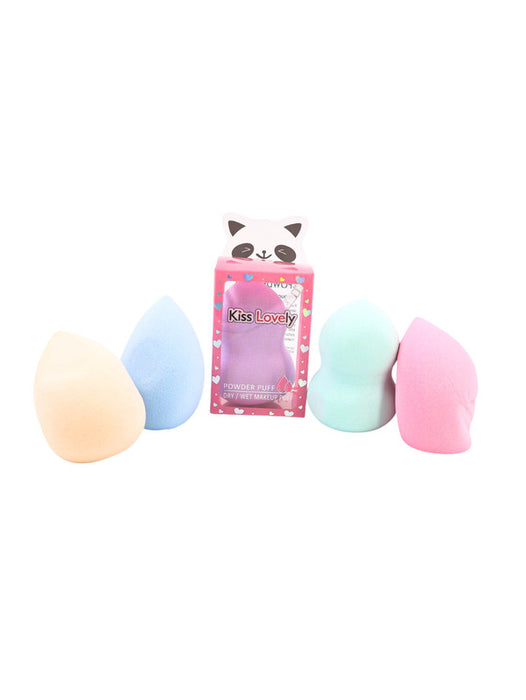 Paquete de esponjas japonesas en colores surtidos para elevar tu maquillaje con cajita con carita de panda para almacenamiento practico 12 piezas