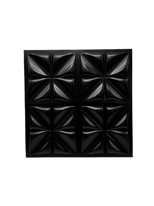 Panel decorativo en 3d diseño de flores en color negro perfecto para paredes