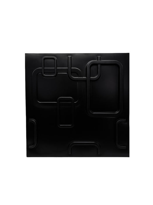 Panel decorativo en 3d de figuras geometricas en color negro para decorar paredes