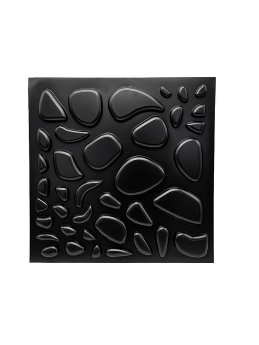 Panel decorativo en 3d empedrado color negro ideal para paredes