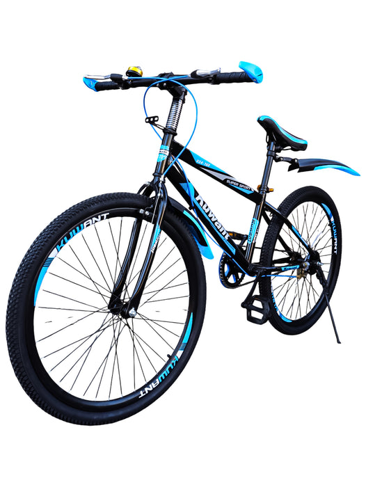 Bicicleta kuwant en color azul con negro rodada 24 cuenta con brujula y timbre