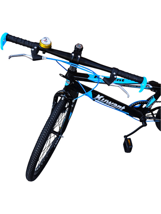 Bicicleta kuwant en color azul con negro rodada 24 cuenta con brujula y timbre