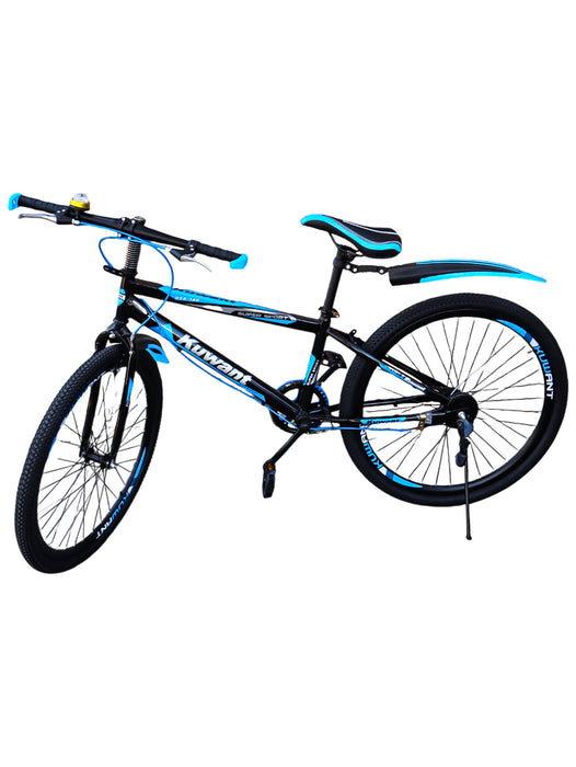 Bicicleta kuwant en color azul con negro rodada 24 cuenta con brujula y timbre