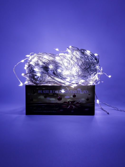 Cascada de 400 luces led con cable de 9.6 metros para decorar esta navidad