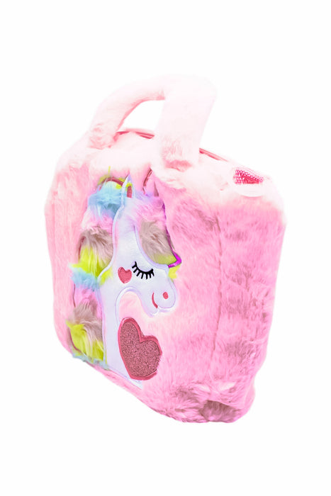 Bolso unicornio de felpa sueva y fina diseño de unicornio en colores varios