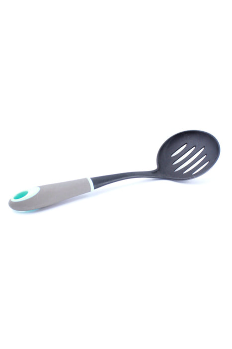 Cucharon de plastico con ranuras para escurrir alimentos ideal para sartenes de teflon