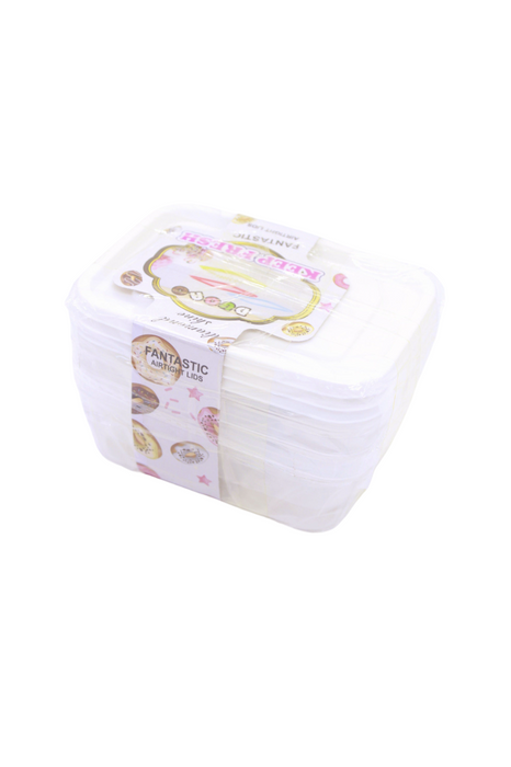 Set de tuppers pequeños de plastico con tapa de presion para conservacion de alimentos para uso en microondas