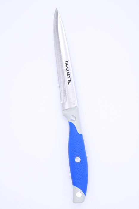 Cuchillo de cocina para rebanar con mango ergonomico color azul