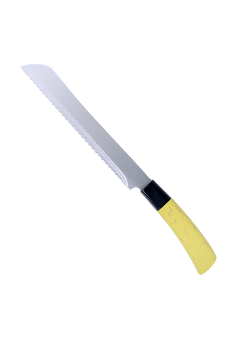 Cuchillo de cocina fabricado en acero inoxidable con hoja de cierra para pan