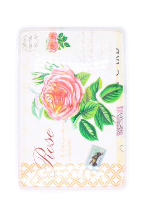 Charola de plastico color blanca rectangular con diseños variados para servicio de mesa