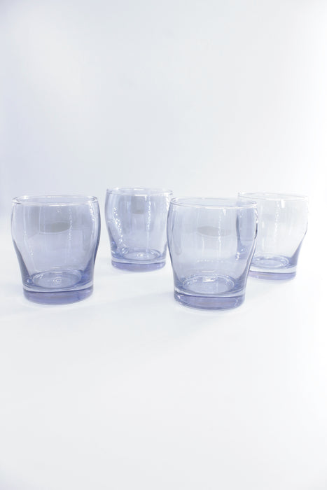 Paquete de 6 vasos de cristal semitransparentes en color azul