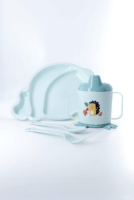 Kit entrenador con vaso, plato tenedor y cuchara para tu bebe