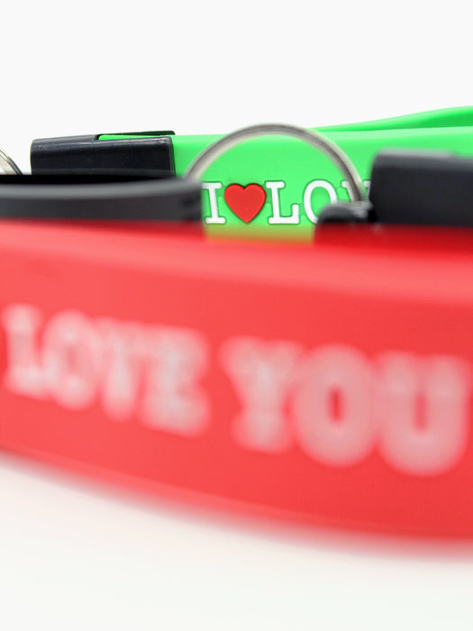 Llaveros con estampado de slogan "I LOVE YOU"