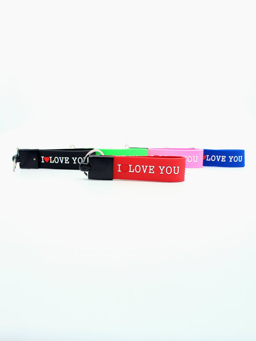 Llaveros con estampado de slogan "I LOVE YOU"