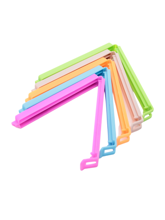 Juego de 5 clips de sellado para bolsas de conservacion de alimentos reutilizable multicolor