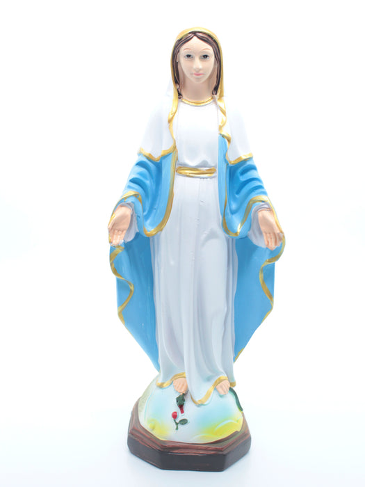 Estatuilla de resina de la virgen maría de la medalla milagrosa para decoración y protección del hogar