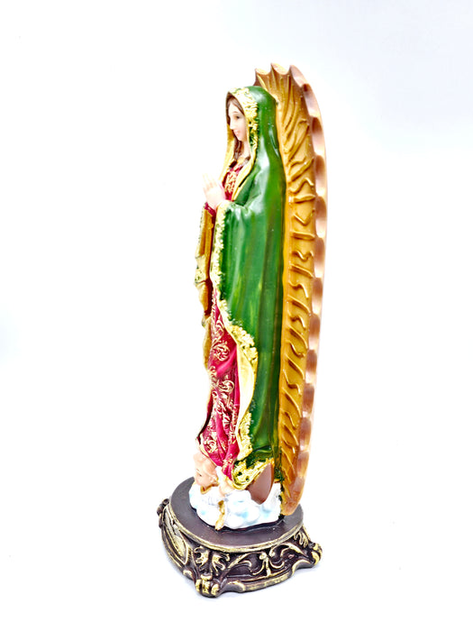 Figura decorativa para el hogar de nuestra señora de guadalupe tallada en resina