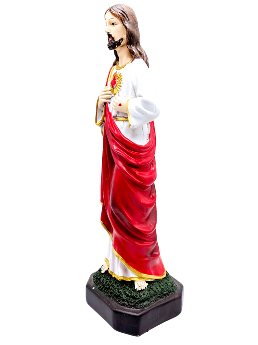 Estatuilla religiosa del sagrado corazón de jesús tallada en resina para decoración del hogar