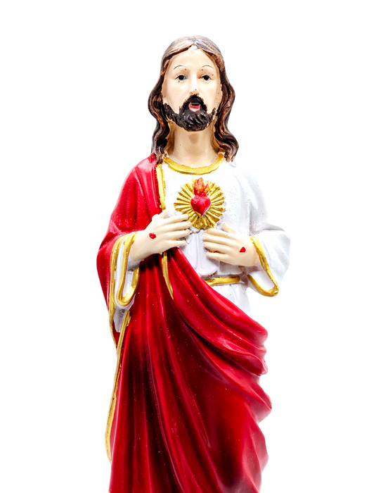 Estatuilla religiosa del sagrado corazón de jesús tallada en resina para decoración del hogar