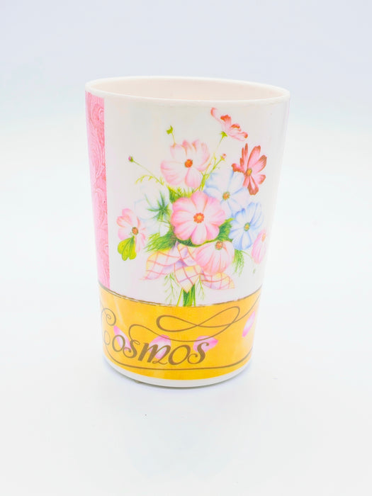 Vasos de plástico de grado alimenticio con diseños de flores en colores varios