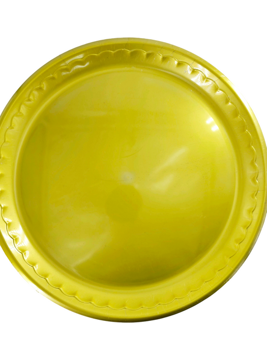 Charola circular multiusos de plastico color dorado para servicio de mesa