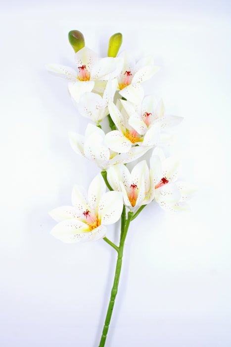 1 Pieza de vara de orquídeas cymbidium artificiales en colores varios para decoración u ornamento