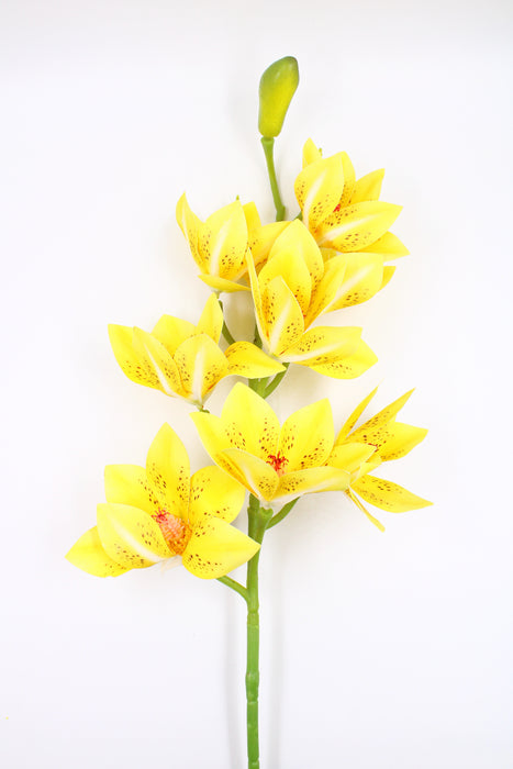 1 Pieza de vara de orquídeas cymbidium artificiales en colores varios para decoración u ornamento