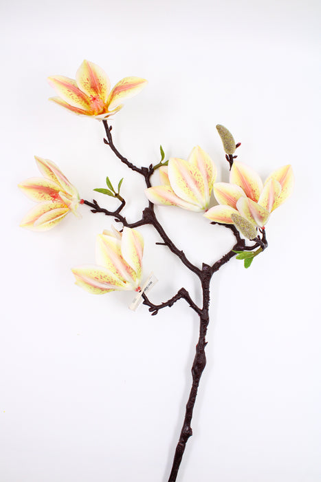 Rama plástica de flor de Magnolia de tela en colores varios para decoración