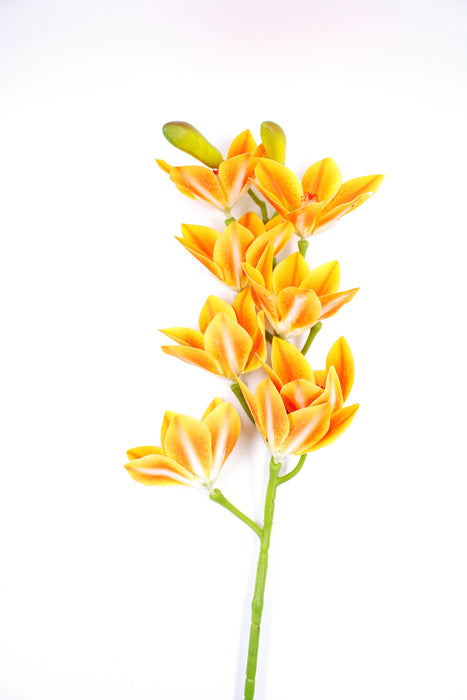 1 Pieza de vara de orquídeas cymbidium artificiales en colores varios para decoración u ornamento