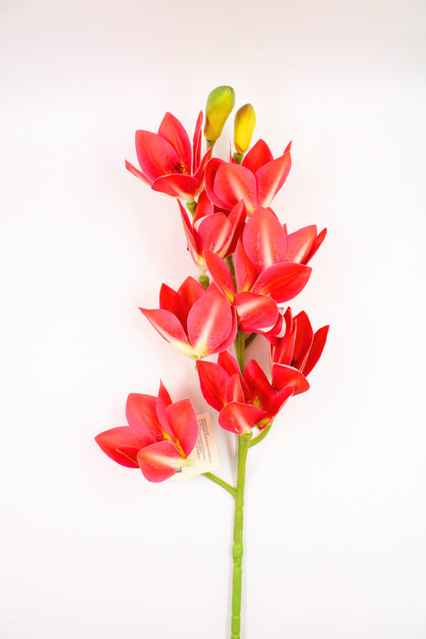 1 Pieza de vara de orquídeas cymbidium artificiales en colores varios para decoración u ornamento