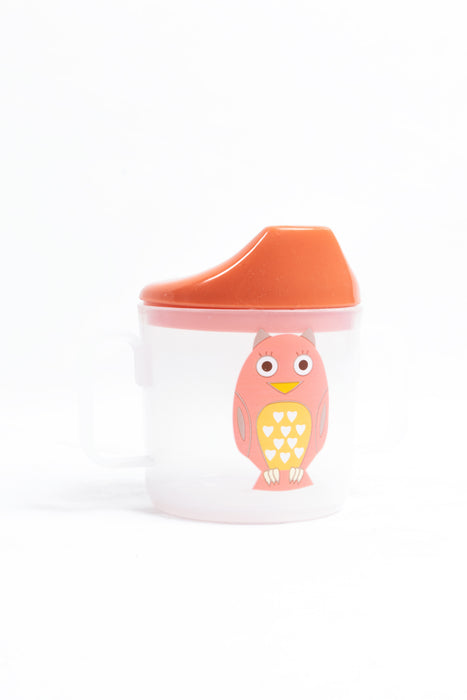 Vaso entrenador para bebé con tapa diseño búho color naranja colores varios