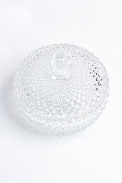 Tarro de vidrio con tapa para dulces con acabado diamante material ultra resistente