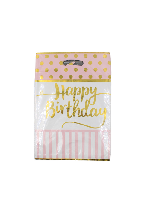 Bolsa para dulces de colores varios con leyenda happy birthday en dorado 10 piezas