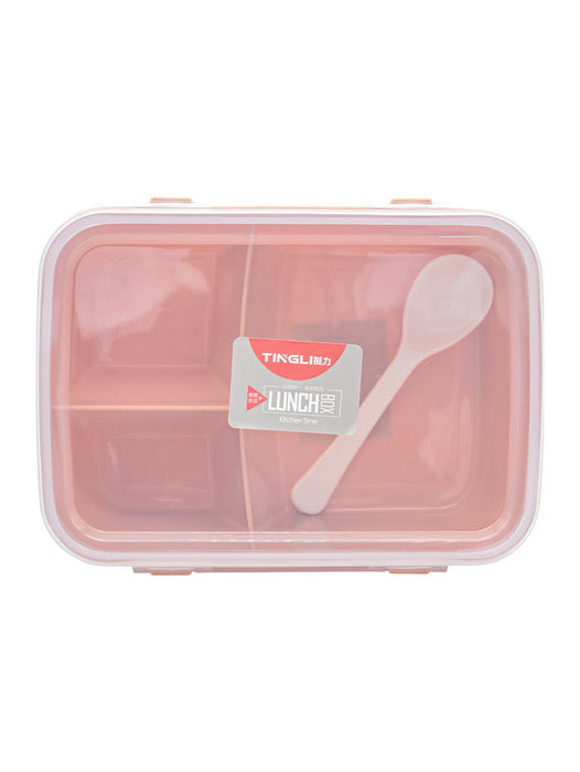 Topper con divisiones que incluye cuchara y tapa transparente para un almacenamiento práctico y organizado de tus alimentos colores varios