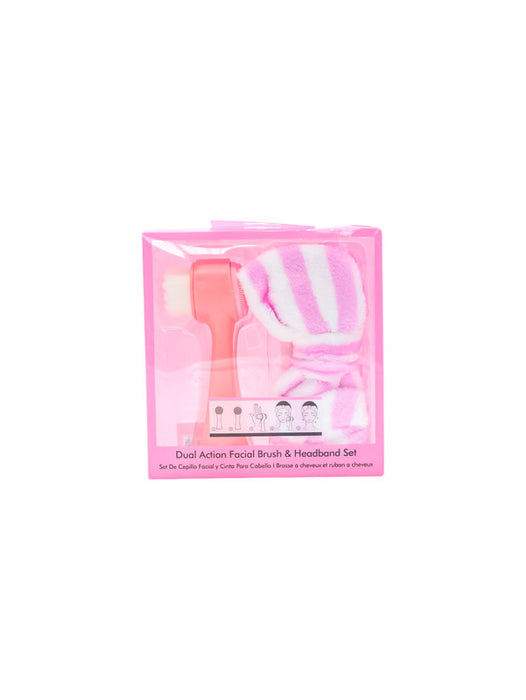 Kit de limpieza facial con cepillo de doble accion y diadema en colores varios