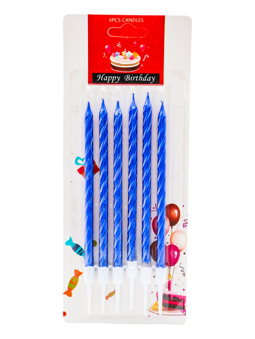 Paquete de 6 velas para pastel en forma de tornillo en colores metálicos