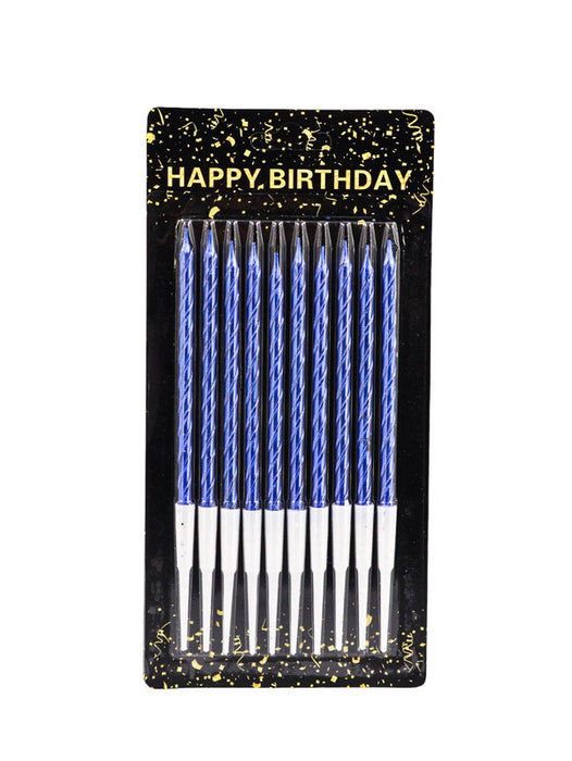 Paquete de 10 velas para fiestas y celebraciones en colores varios