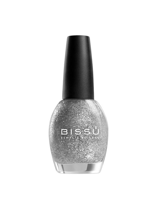 Esmalte bissú para uñas de glitter con distintas formas, colores y texturas brillantes