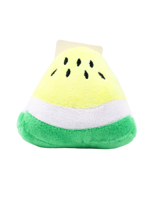 Juguete chirriante para mascotas con forma de sandia en color amarillo excelente para razas pequeñas y medianas