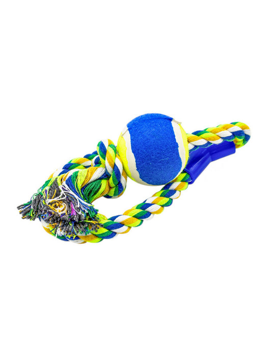 Juguete para perro con cuerda y pelota en colores varios