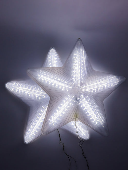 Figura de estrella en color blanco con luces led 50 leds luz blanca