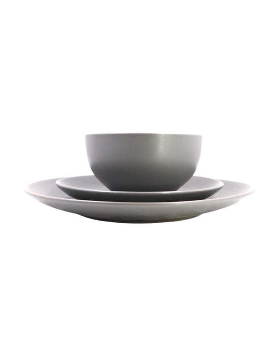 Set de vajilla de cerámica con 16 piezas en color gris ideal para tu cocina