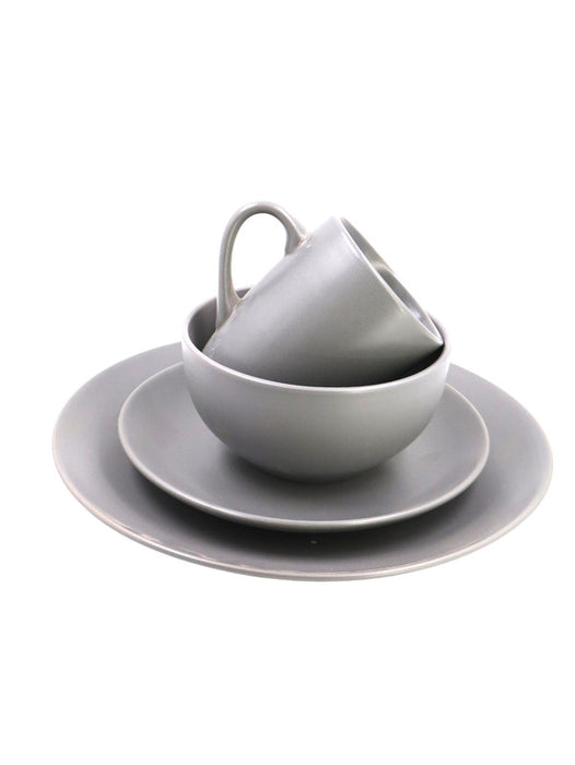 Set de vajilla de cerámica con 16 piezas en color gris ideal para tu cocina