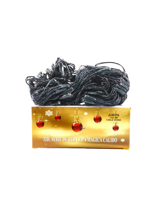 Red con 320 luces led distintos tipos de luz para decorar esta navidad