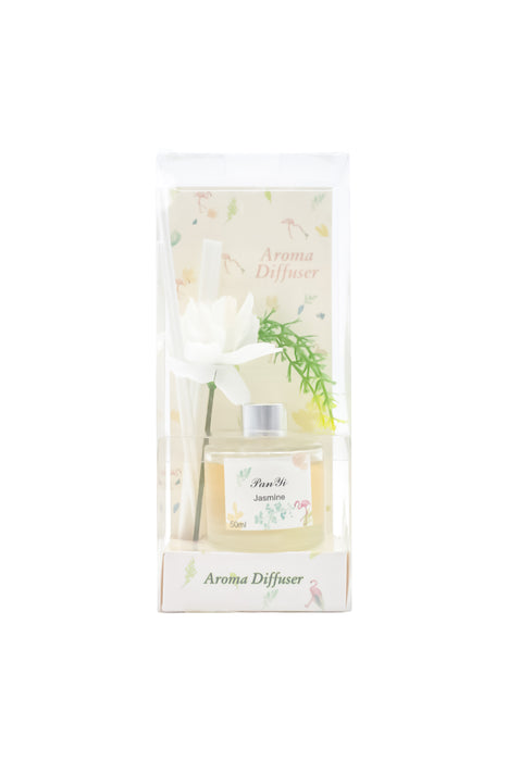 Frasco aromatizante para el hogar con distintos aromas y decoración de flor de tela